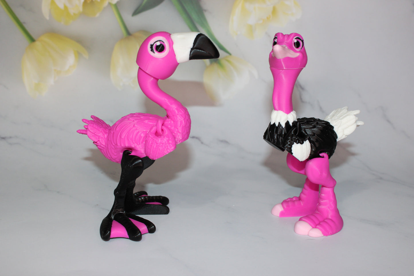 Ostrich or Flamingo 3D Printed Articulated Flexi Fidget Figurine