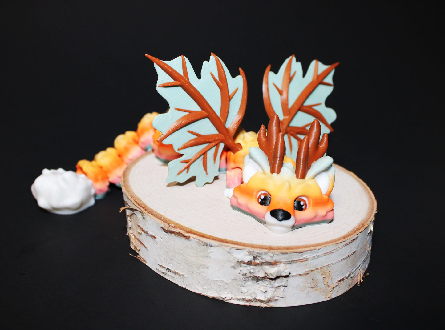 Woodland Spirit Dragon: 3D Printed Articulated Fidget Toy-8.25" Long