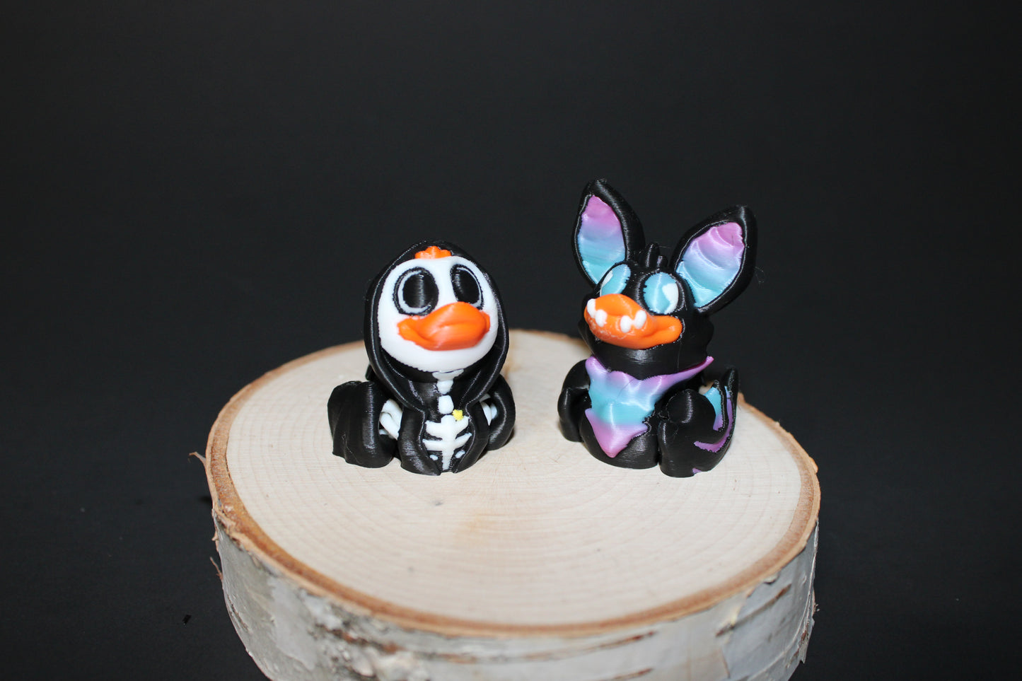 Spooky Ducks Articulated Bat duck or Skeleton Duck -3D printed Flexi Figurine