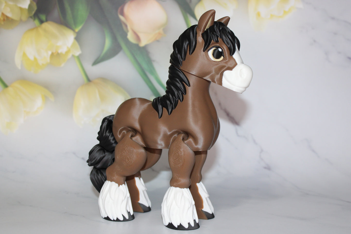 Clydesdale Horse 3d printed articulated Flexi Fidget Toy