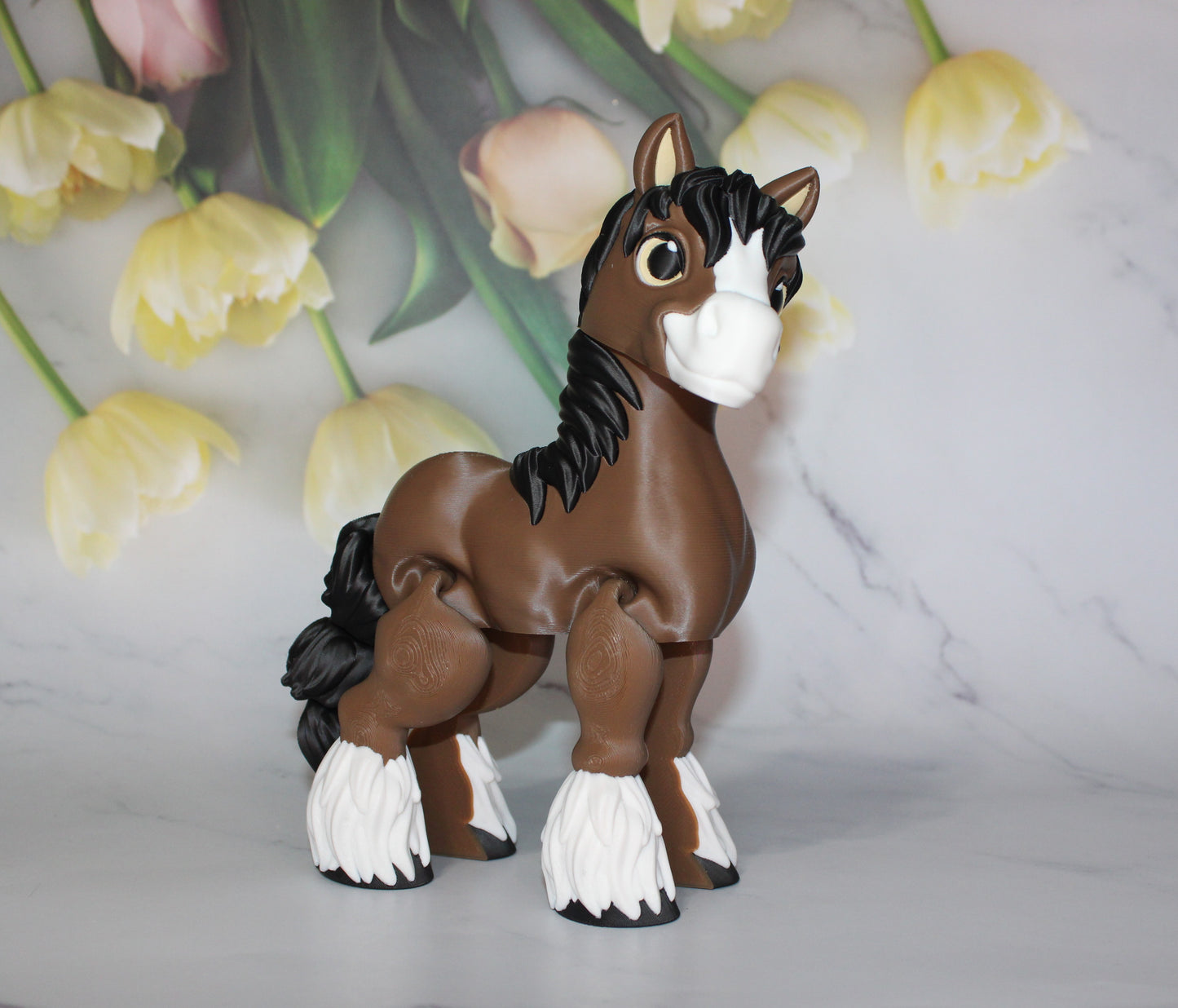 Clydesdale Horse 3d printed articulated Flexi Fidget Toy