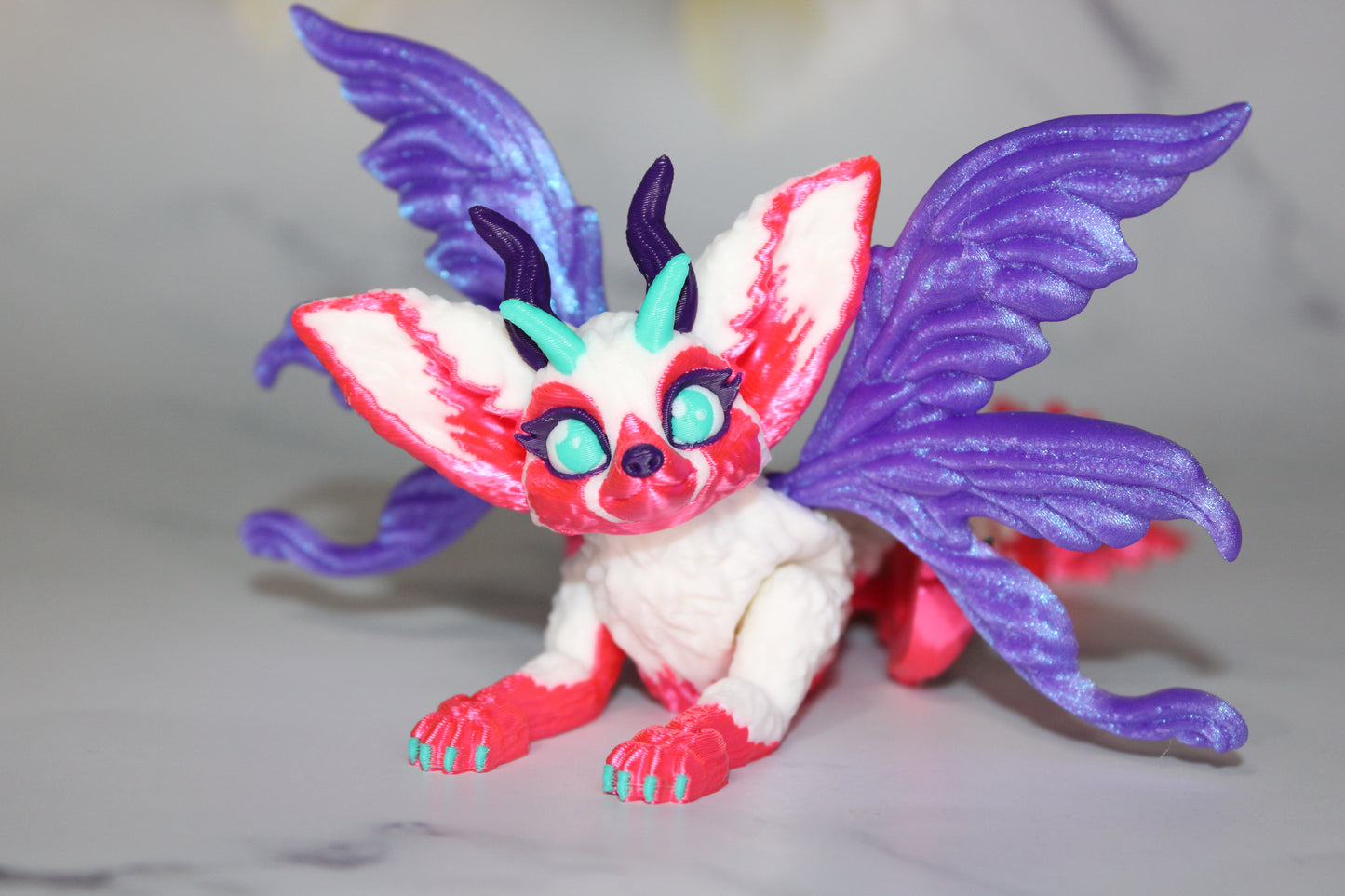 Fennec Fox or Fairy Fennec Fox Articulated 3d Printed Flexi Fidget Figurine - Wonderland 3D Printing