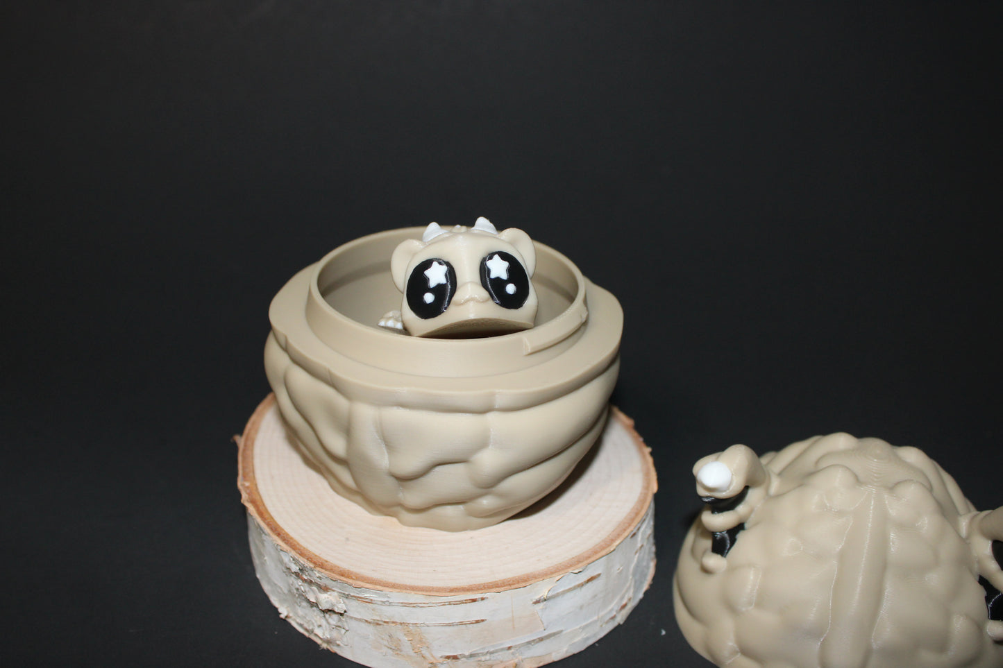 3D Printed Skelly Dragon with Egg 3.75" Long- Egg is 4" Tall
