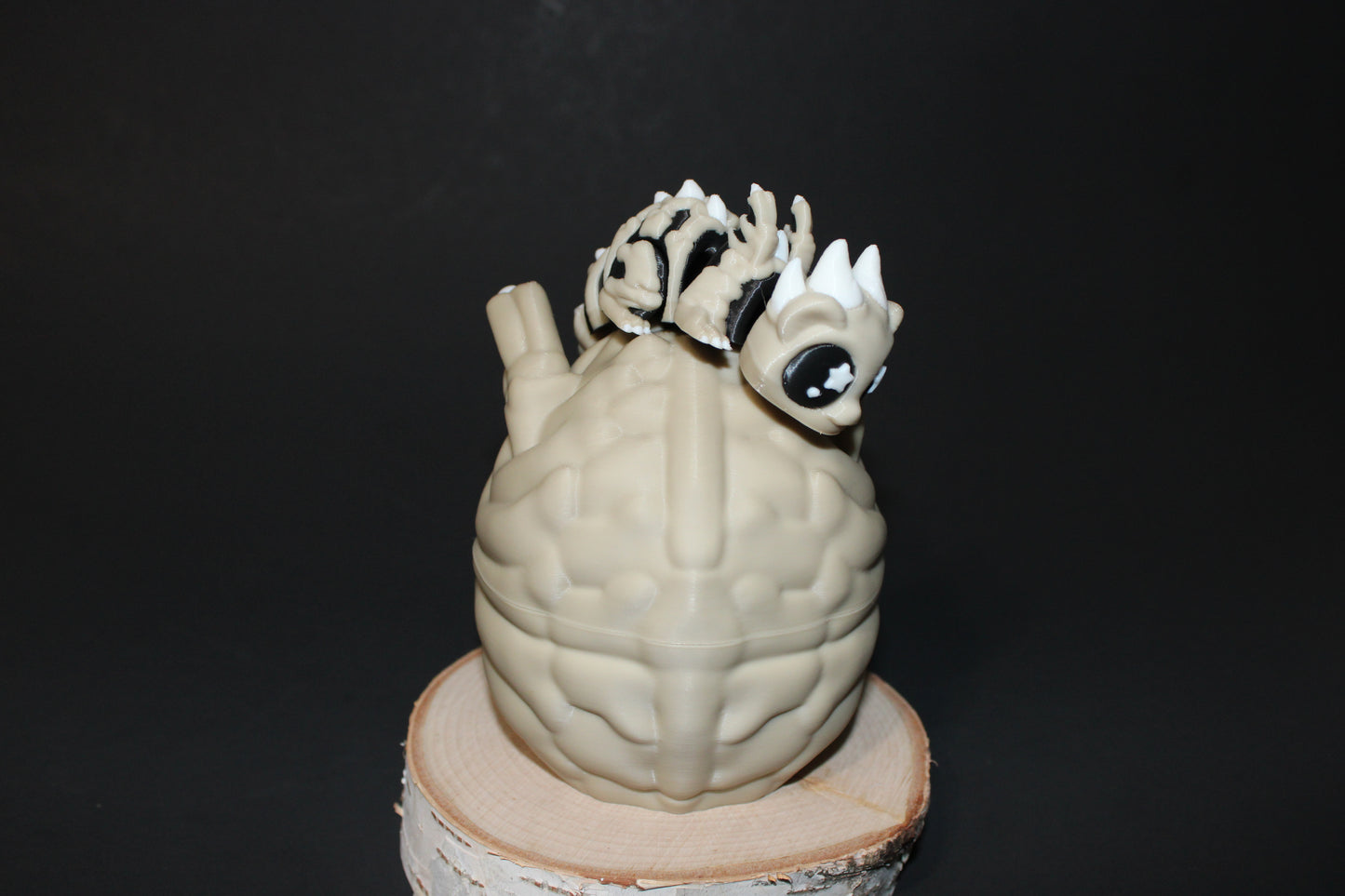3D Printed Skelly Dragon with Egg 3.75" Long- Egg is 4" Tall