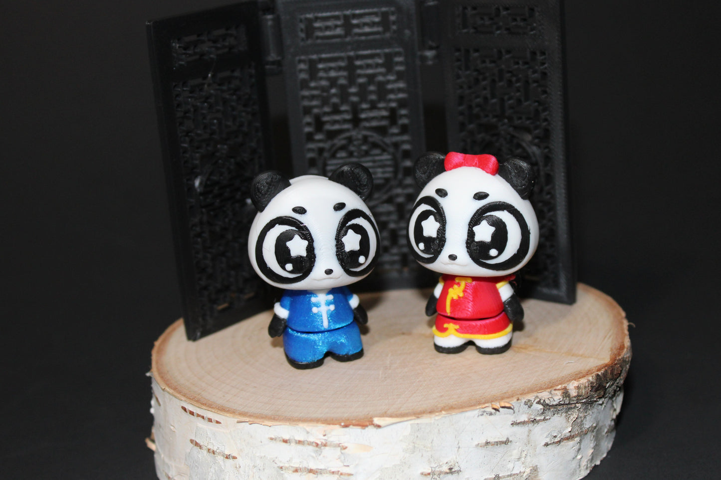 3D Printed Flexi Panda with Screen 2" tall