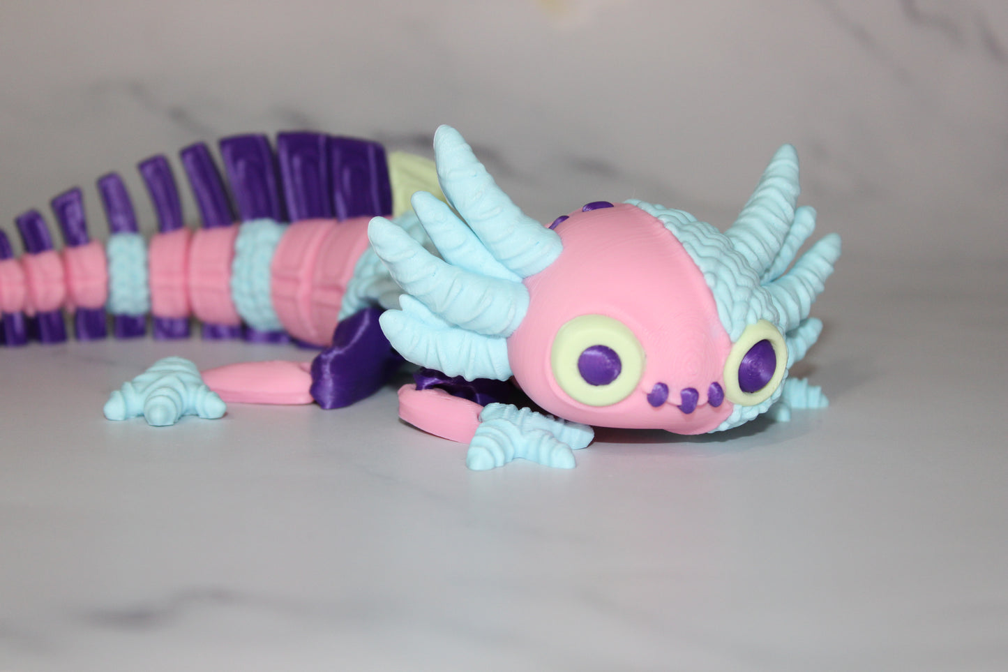 Stuffed Axolotl 3D Printed Articulated Figurine - Wonderland 3D Printing