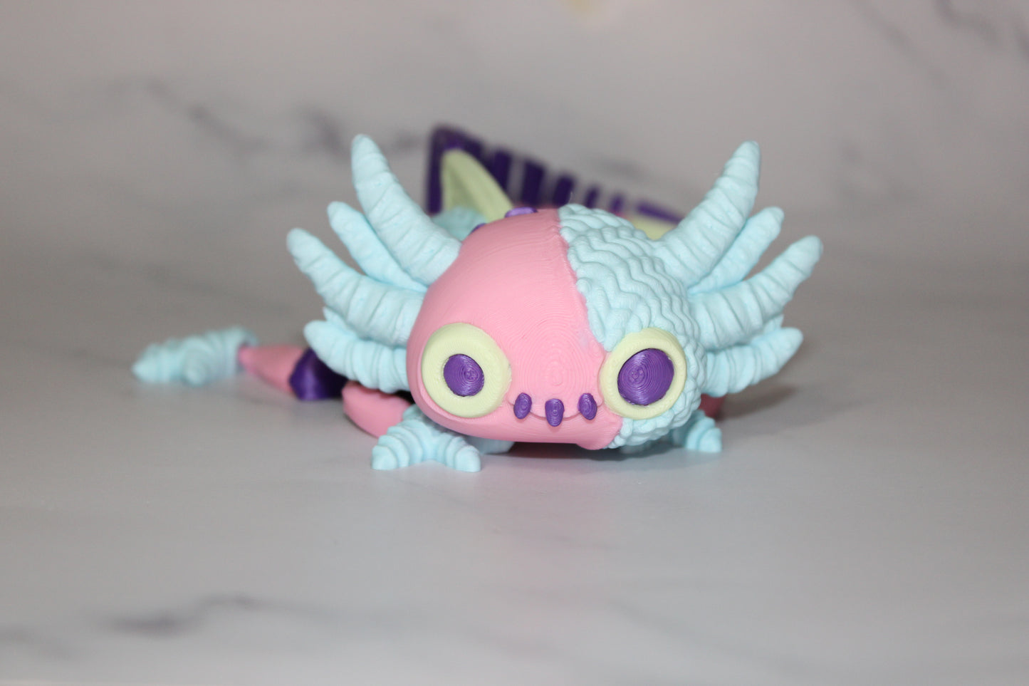 Stuffed Axolotl 3D Printed Articulated Figurine - Wonderland 3D Printing