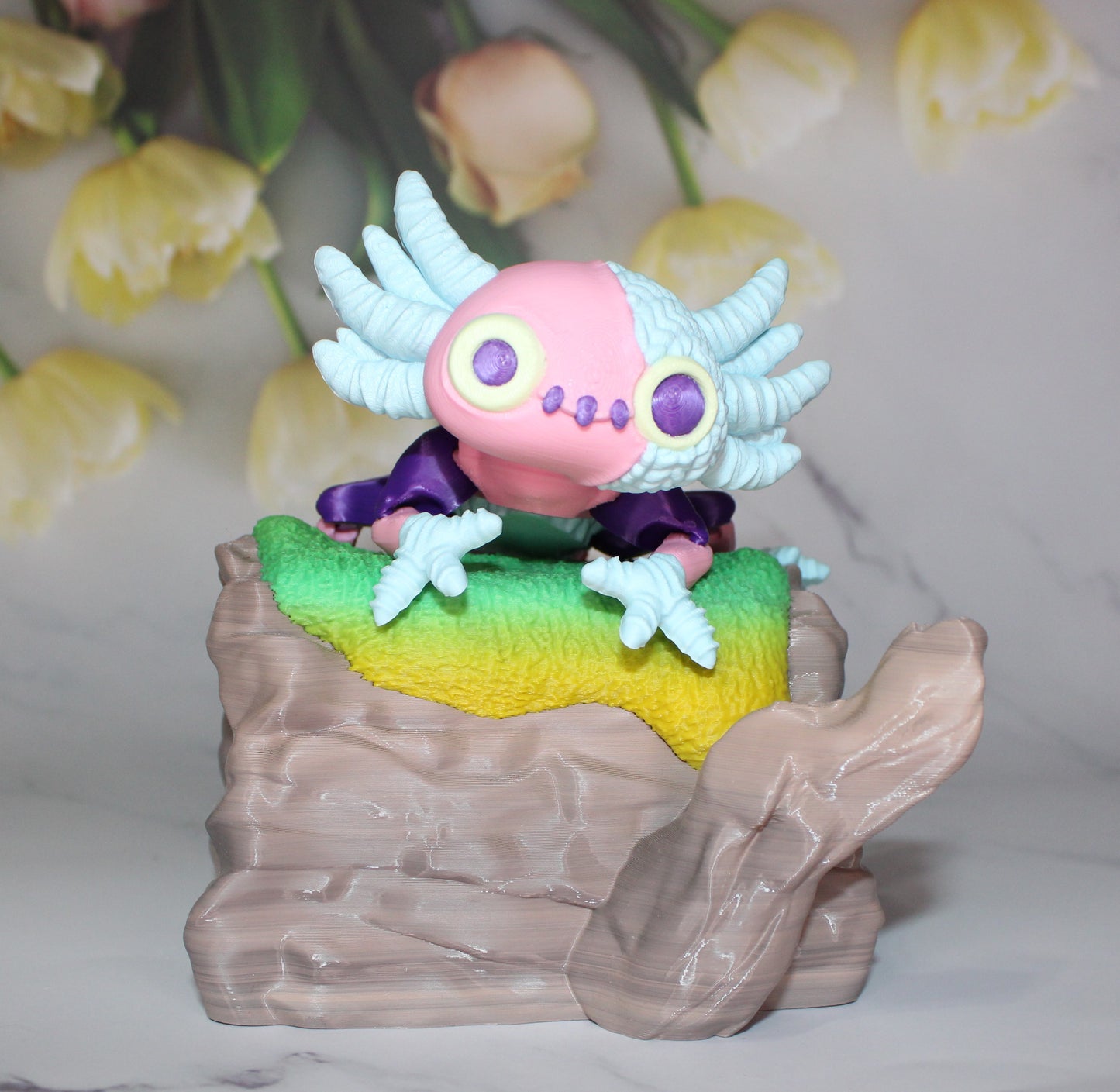 Stuffed Axolotl 3D Printed Articulated Figurine - Wonderland 3D Printing