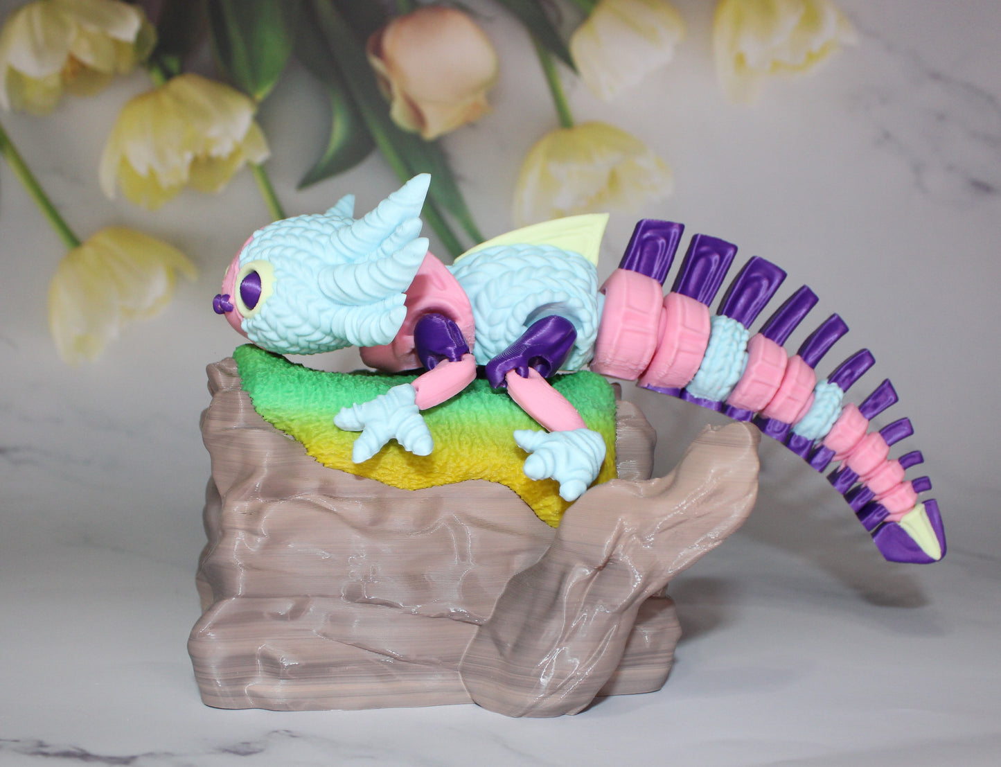 Stuffed Axolotl 3D Printed Articulated Figurine - Wonderland 3D Printing