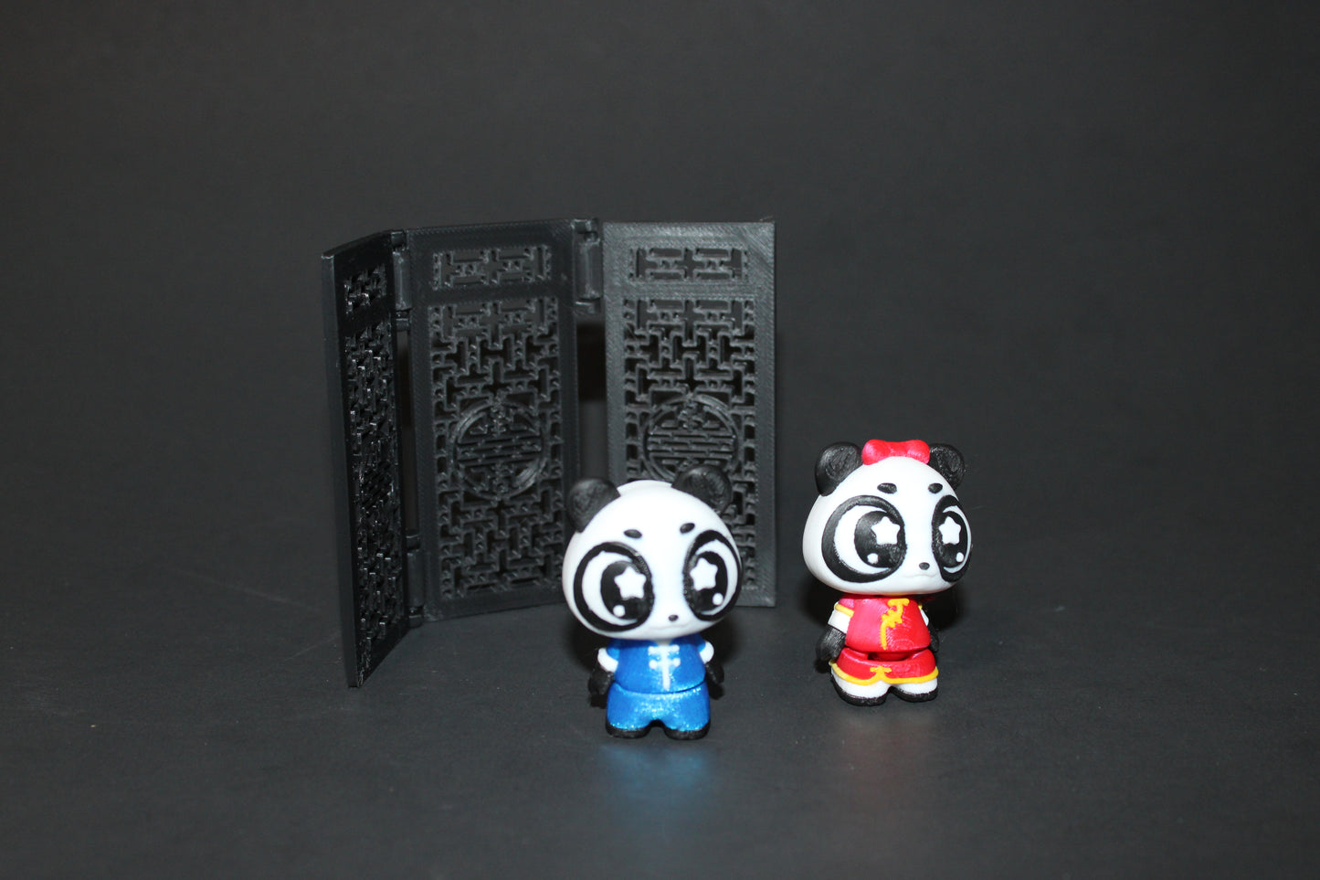 3D Printed Flexi Panda with Screen 2" tall