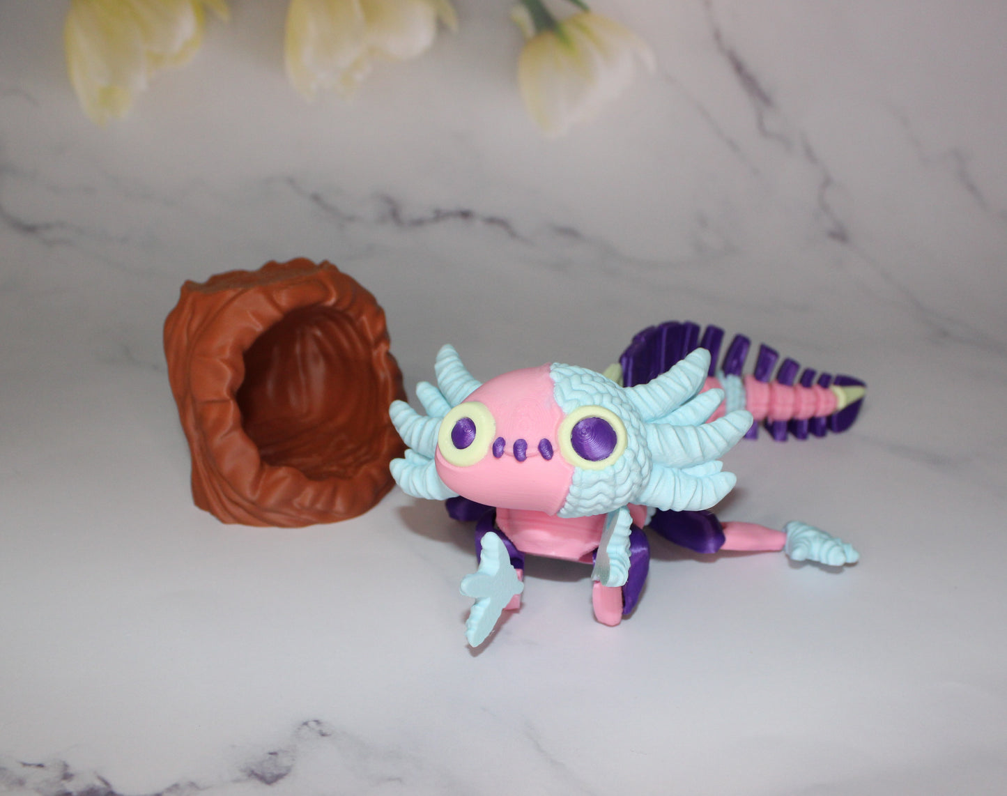 Stuffed Axolotl 3D Printed Articulated Figurine - Wonderland 3D Printing