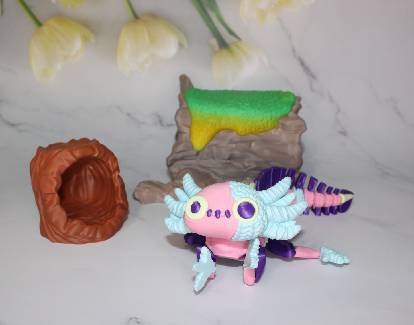 Stuffed Axolotl 3D Printed Articulated Figurine - Wonderland 3D Printing
