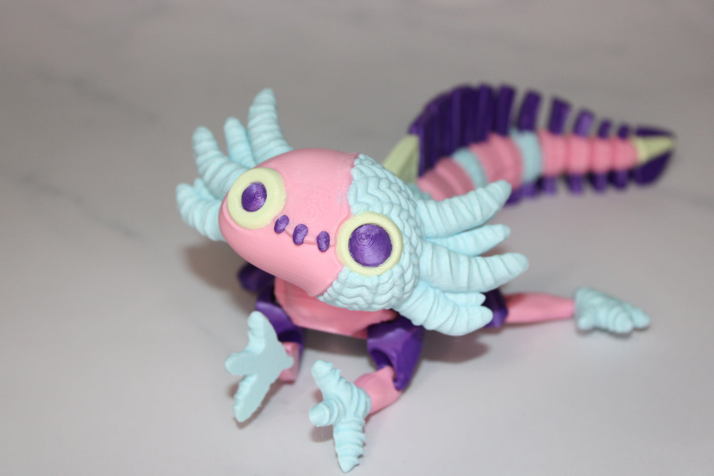Stuffed Axolotl 3D Printed Articulated Figurine - Wonderland 3D Printing