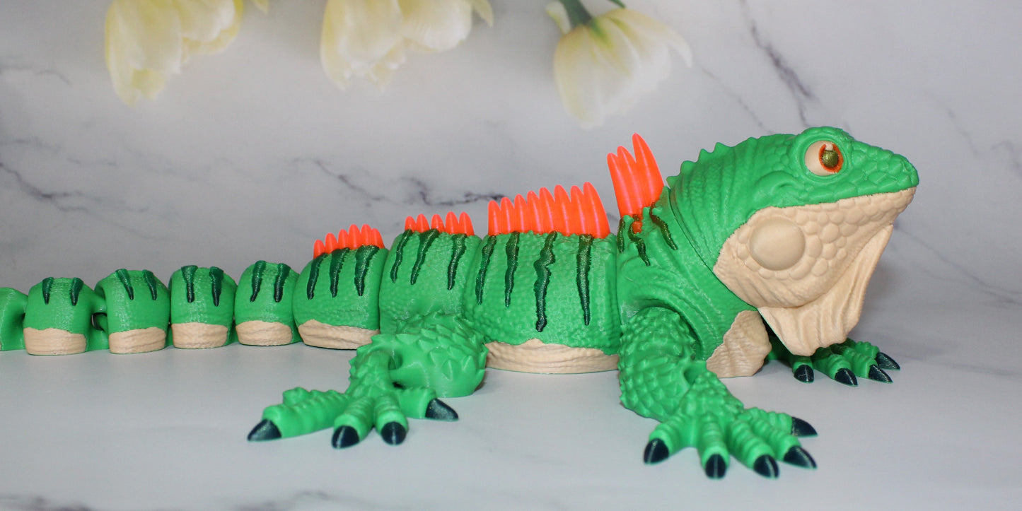 Iguana 3D Printed Articulated Flexi Fidget Figurine