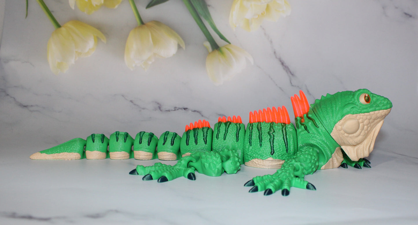 Iguana 3D Printed Articulated Flexi Fidget Figurine