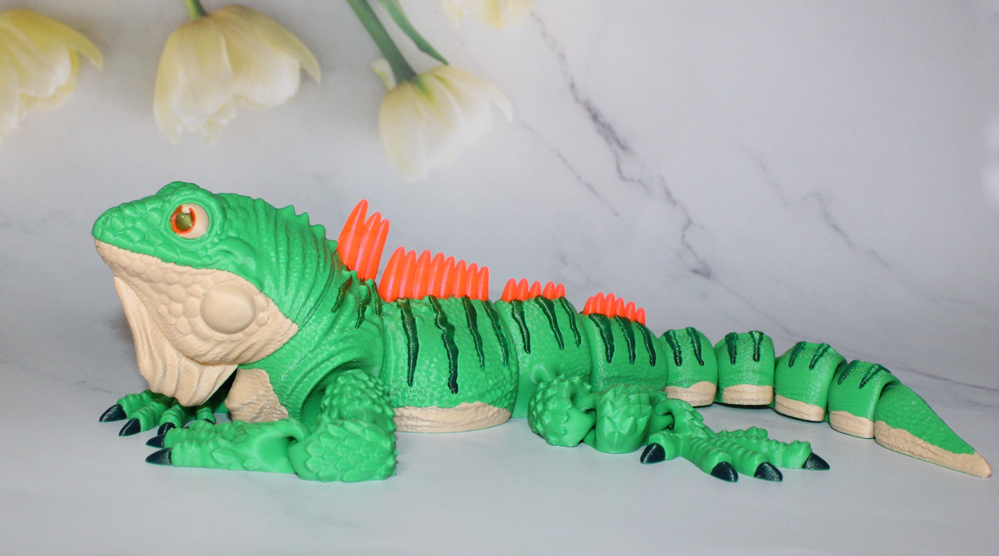 Iguana 3D Printed Articulated Flexi Fidget Figurine