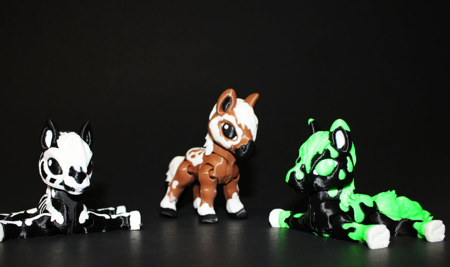 Tiny Halloween Horse 3D Printed Articulated Figurine 3" Tall