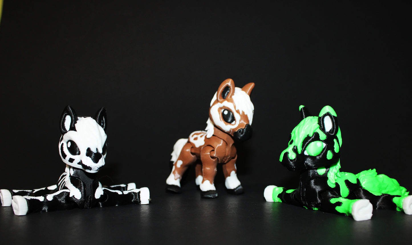 Tiny Halloween Horse 3D Printed Articulated Figurine 3" Tall