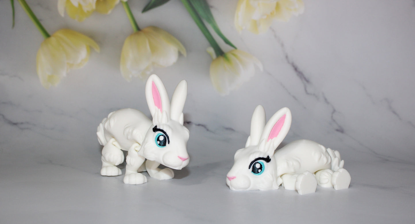 Rabbit 3D Printed Articulated Flexi Fidget Figurine