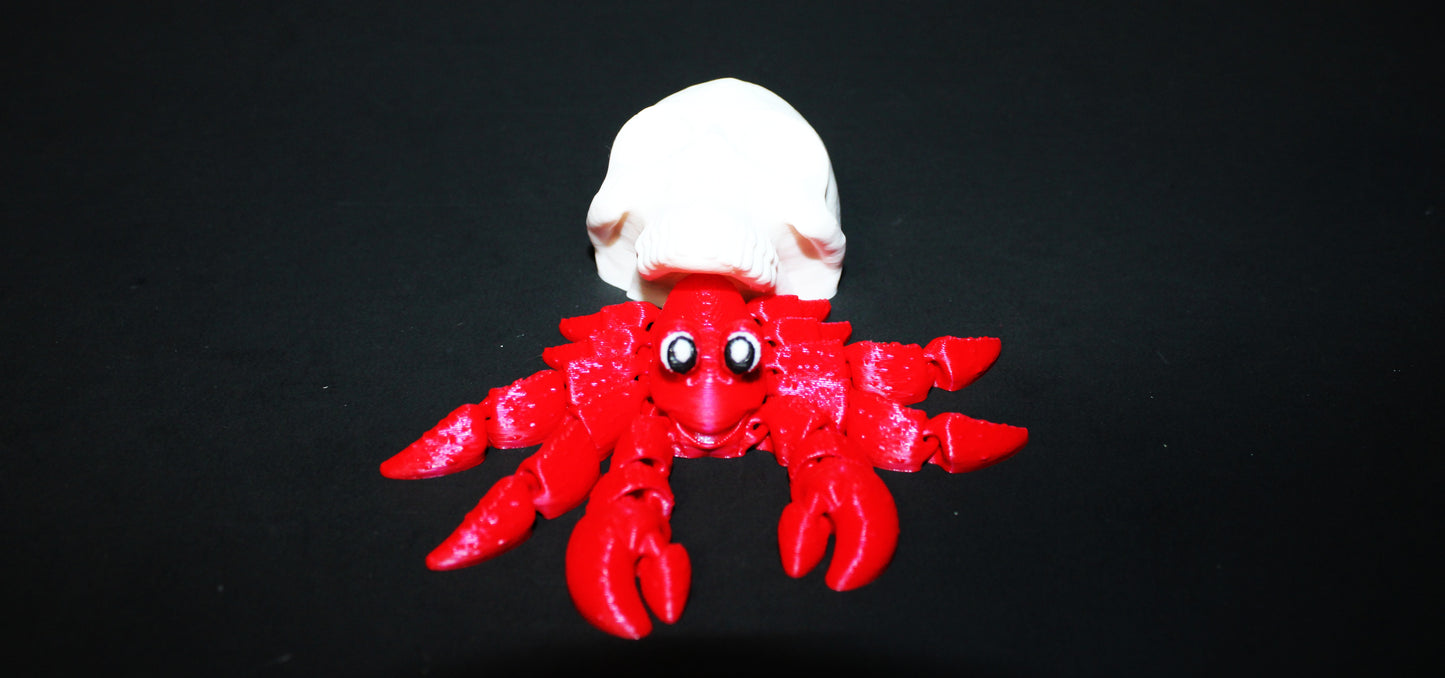 3D Printed Articulated hermit Crabs 4.2" Long Fidget Toy