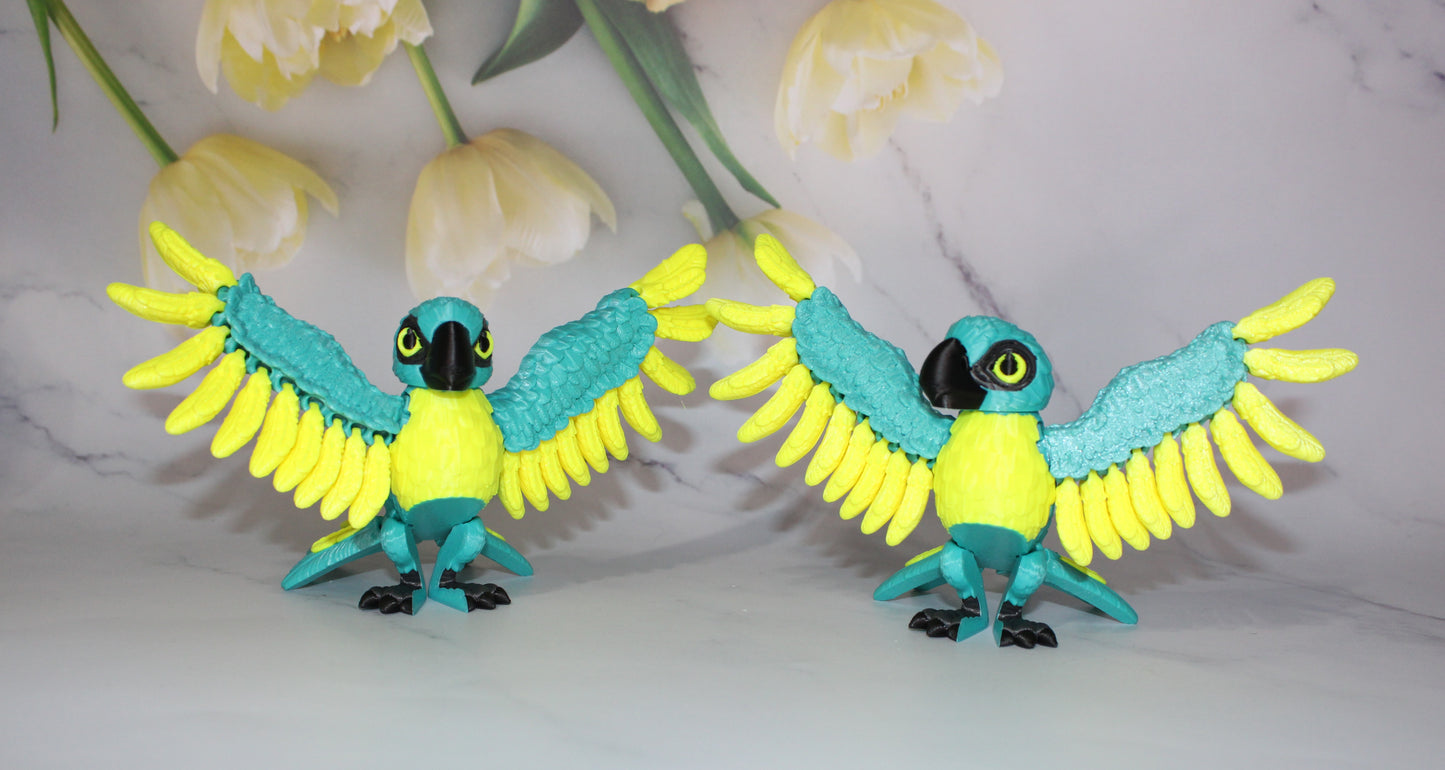 Parrot 3D Printed Articulated Flexi Fidget Figurine