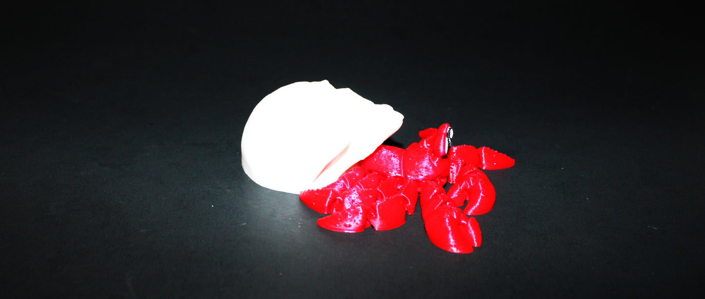 3D Printed Articulated hermit Crabs 4.2" Long Fidget Toy