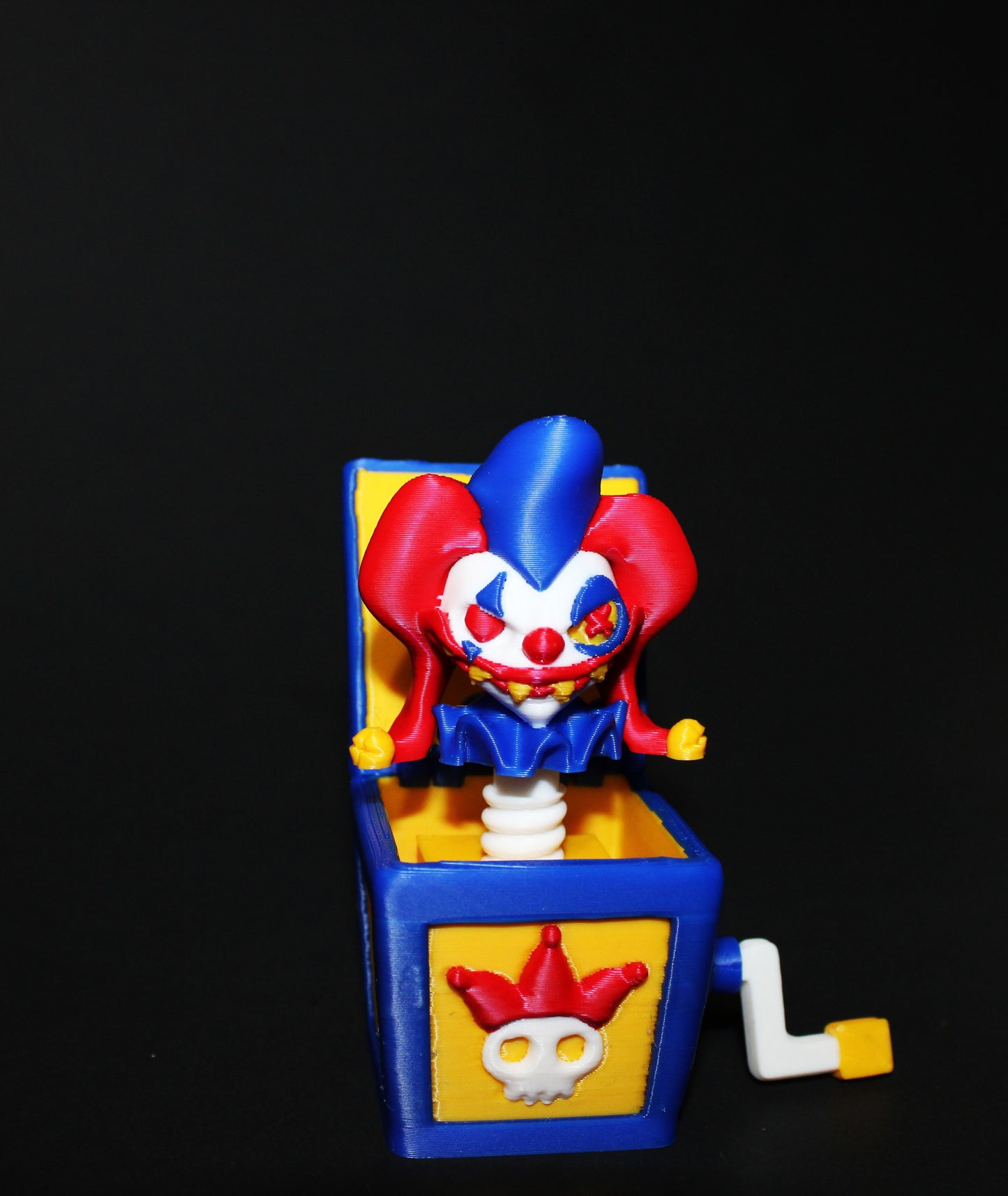 3D Printed Clown in a Box Clicker, Dino or Creepy Kitty