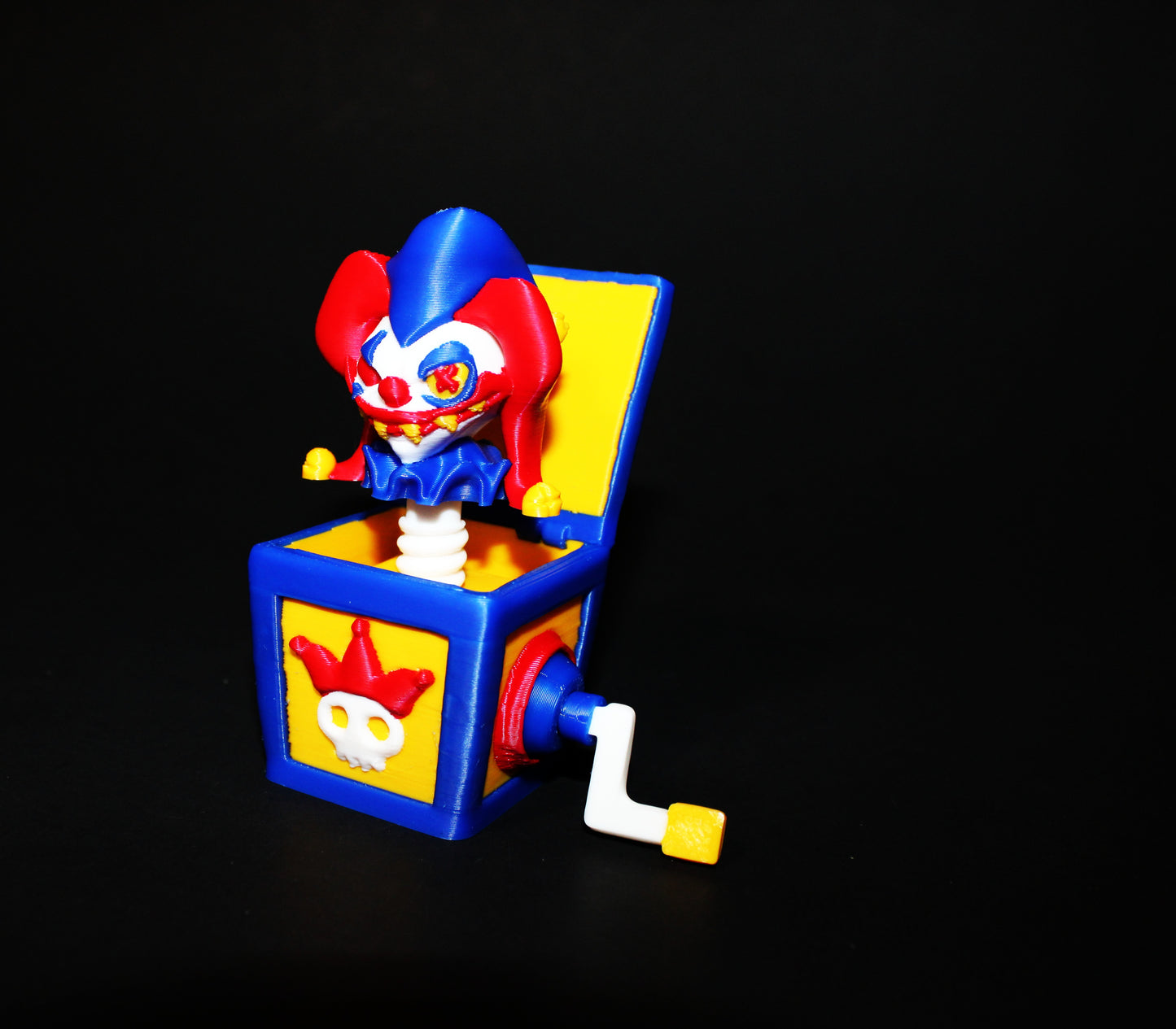 3D Printed Clown in a Box Clicker, Dino or Creepy Kitty