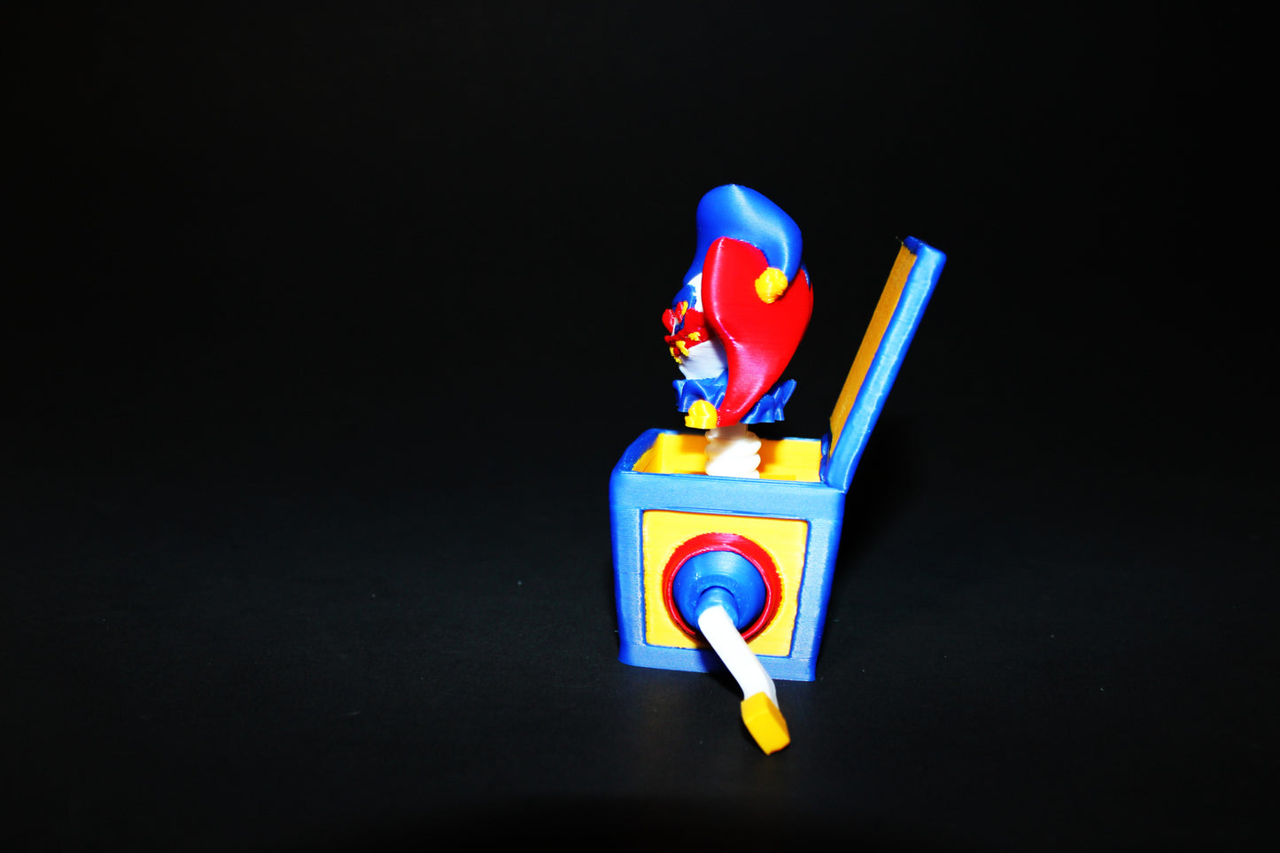 3D Printed Clown in a Box Clicker, Dino or Creepy Kitty