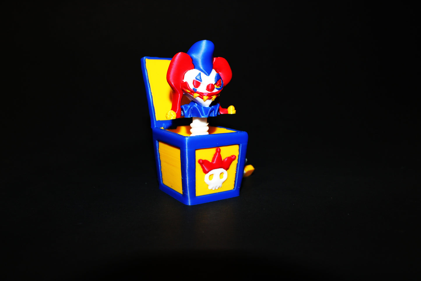 3D Printed Clown in a Box Clicker, Dino or Creepy Kitty