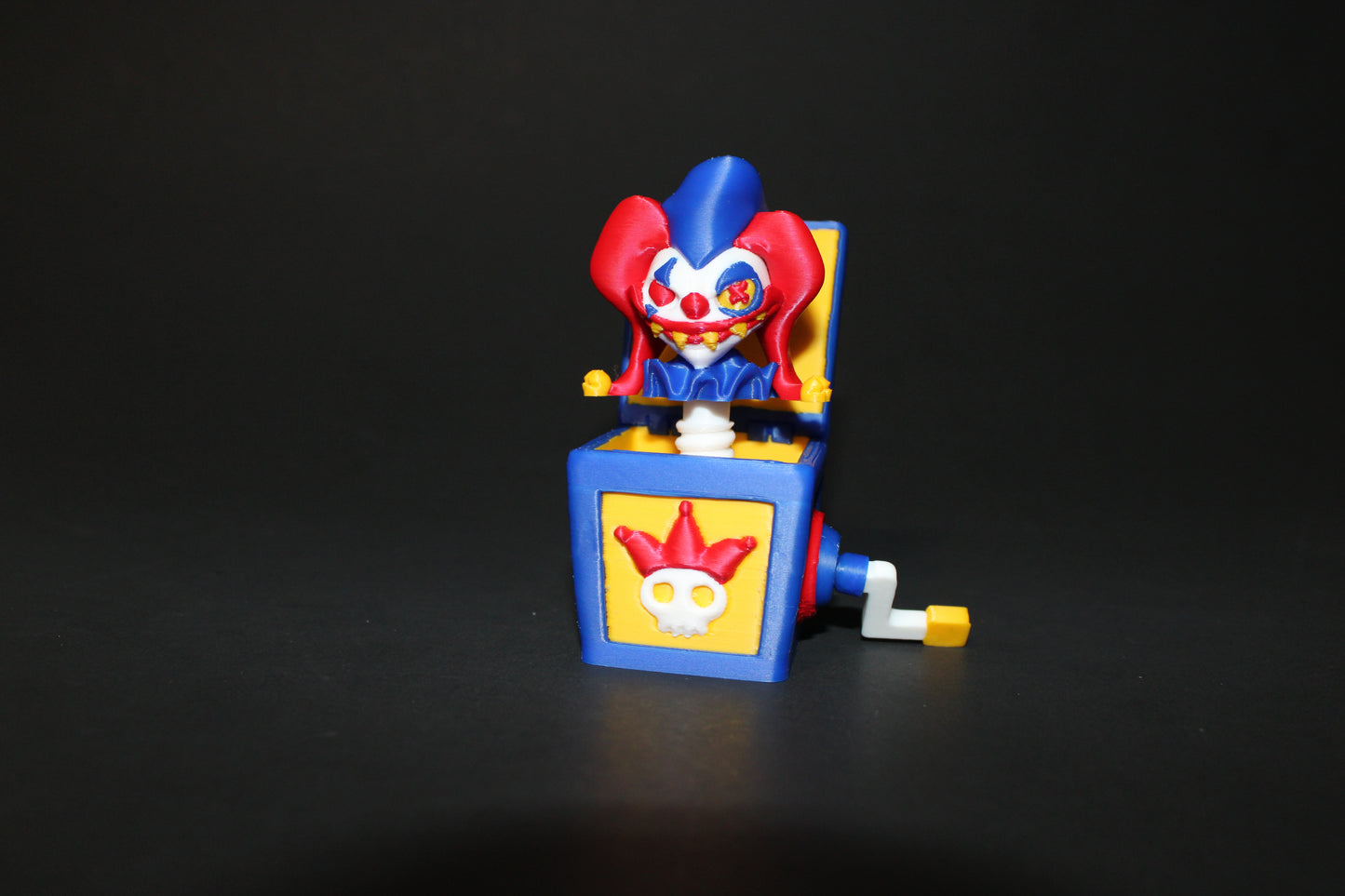 3D Printed Clown in a Box Clicker, Dino or Creepy Kitty