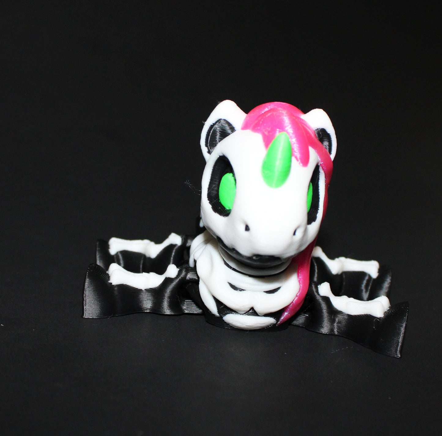 Skeleton Unicorn 3" Tall: 3D Printed Articulated Fidget Figurine