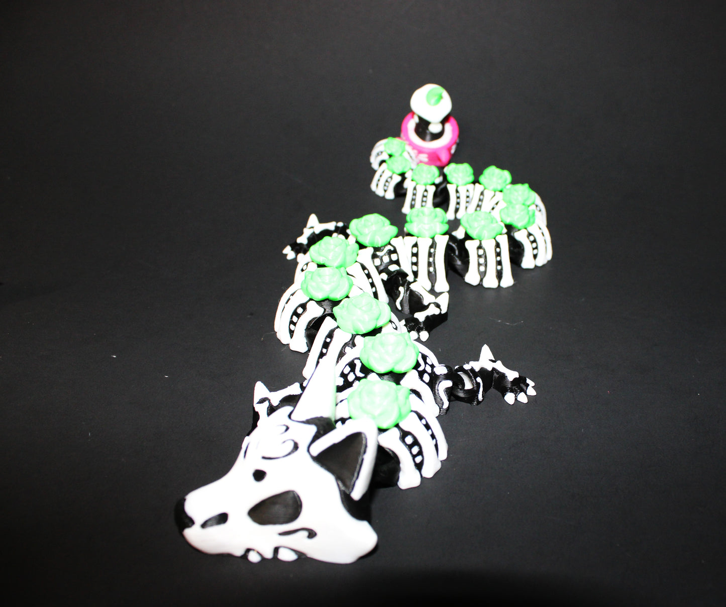 Day of the Dead Dragon 3D Printed Articulated Figurine 16.5" Long or Mini 6" Long