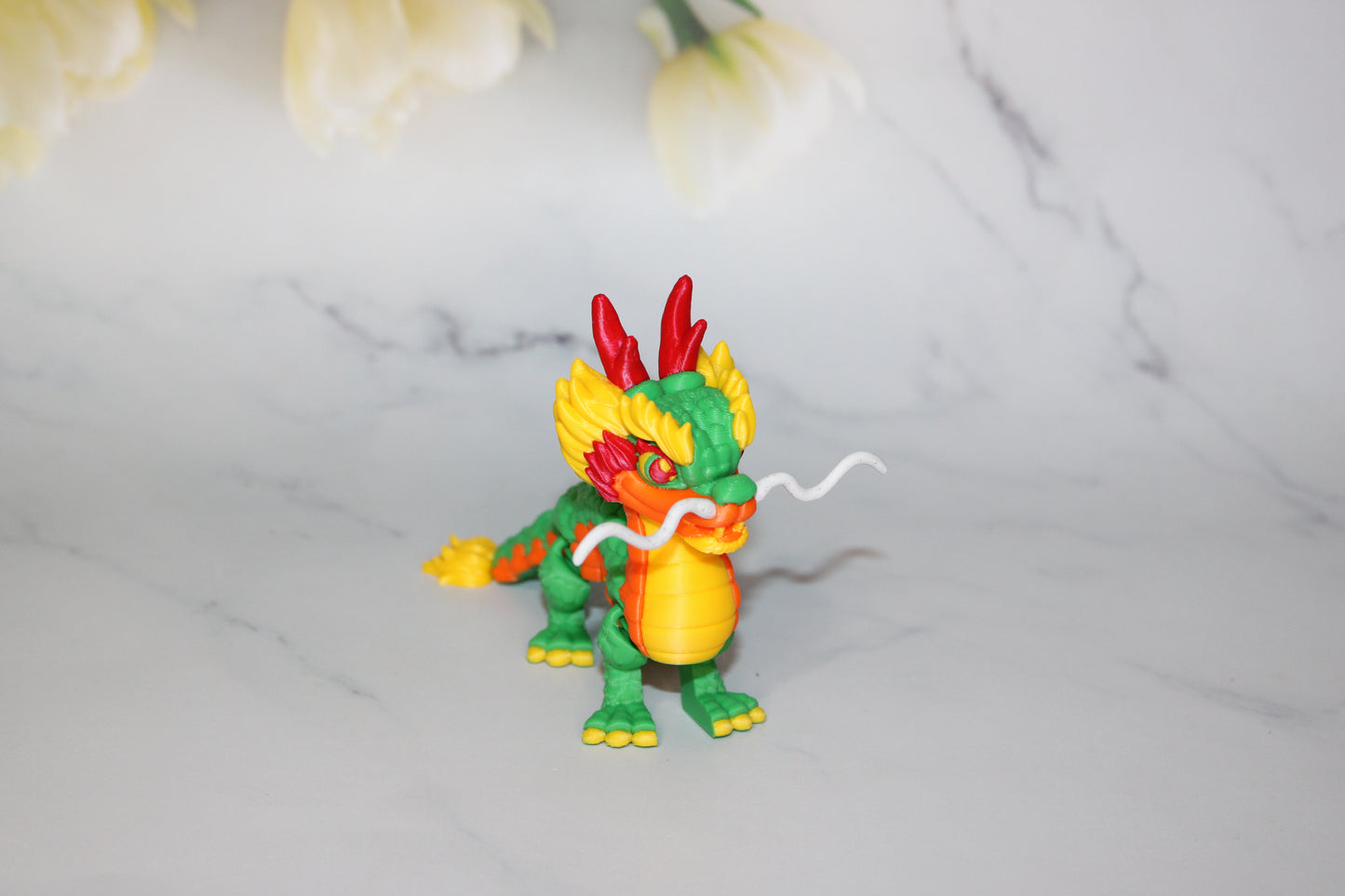 Chinese Dragon 3D Printed Articulated Flexi Fidget Figurine