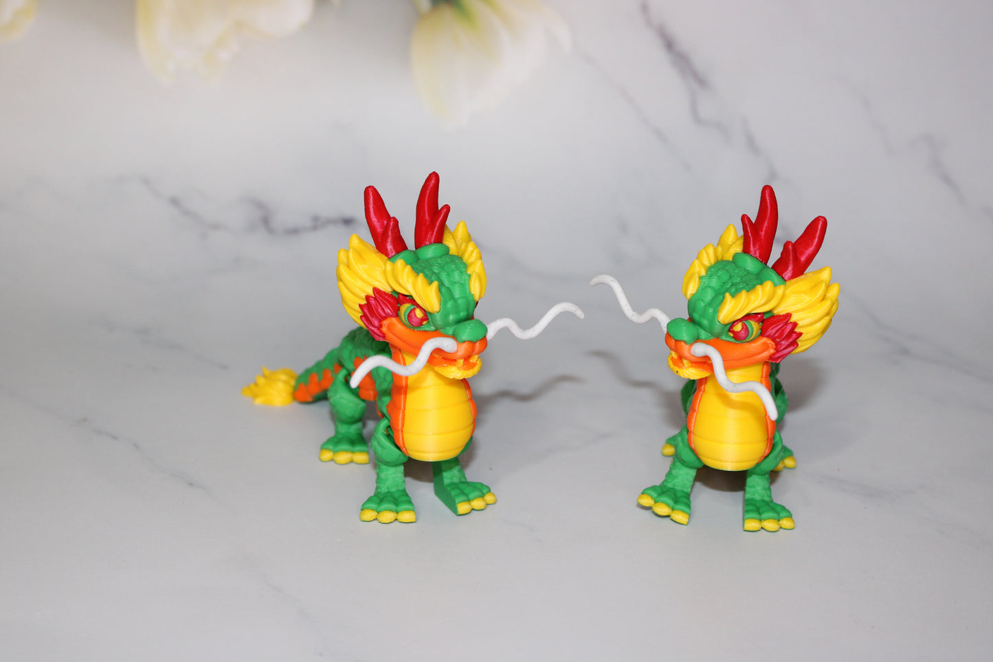 Chinese Dragon 3D Printed Articulated Flexi Fidget Figurine
