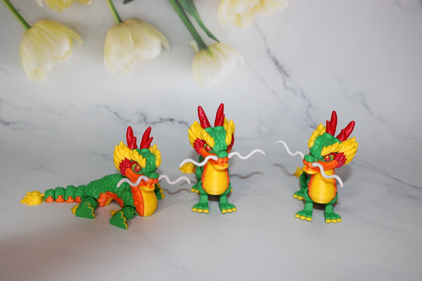 Chinese Dragon 3D Printed Articulated Flexi Fidget Figurine