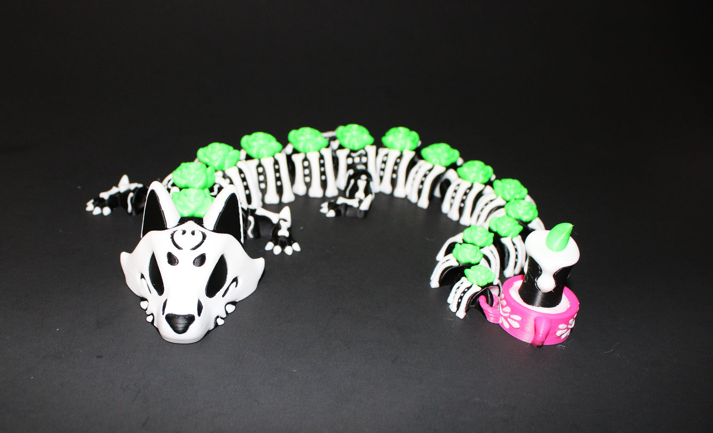 Day of the Dead Dragon 3D Printed Articulated Figurine 16.5" Long or Mini 6" Long