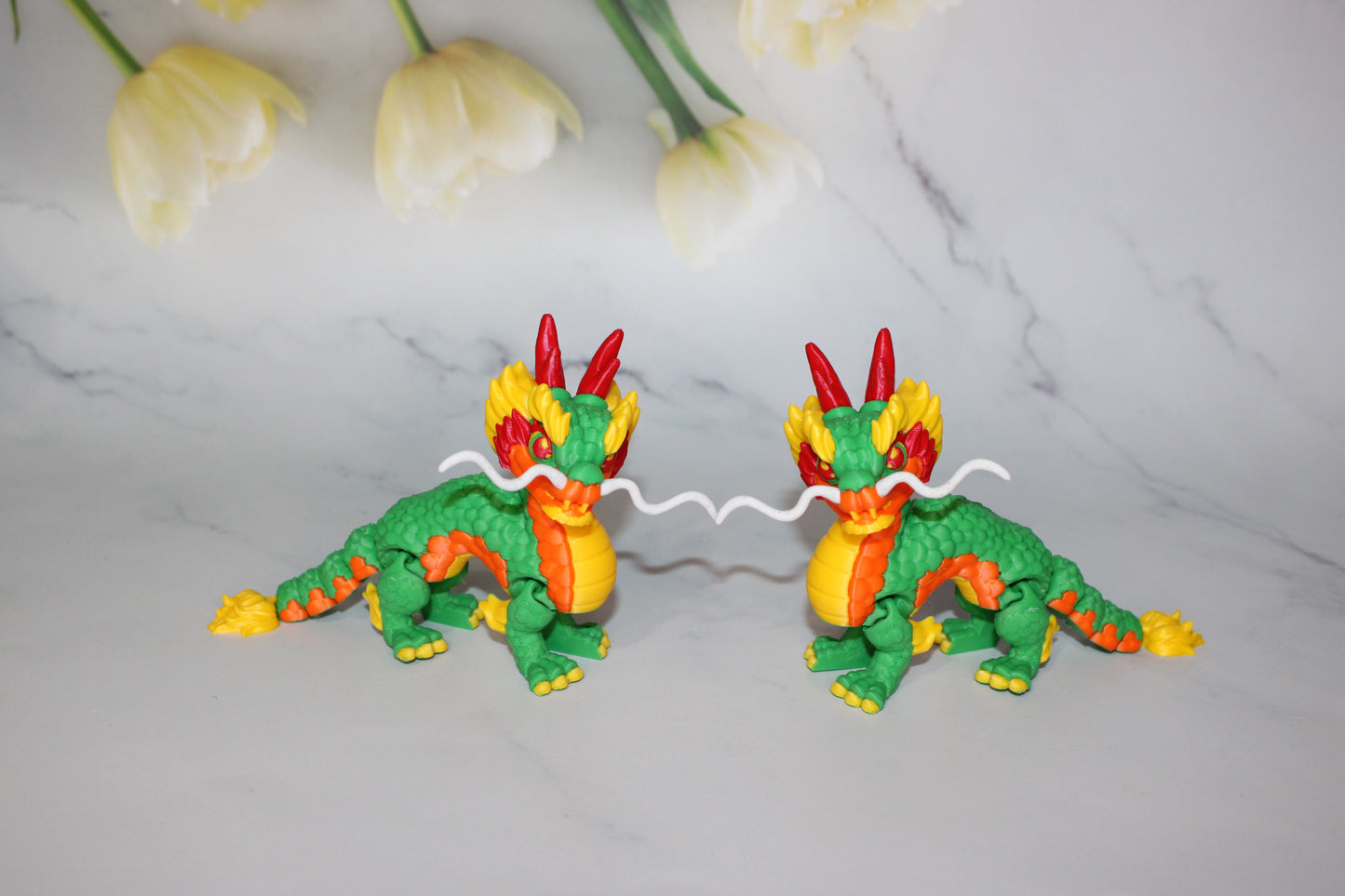 Chinese Dragon 3D Printed Articulated Flexi Fidget Figurine
