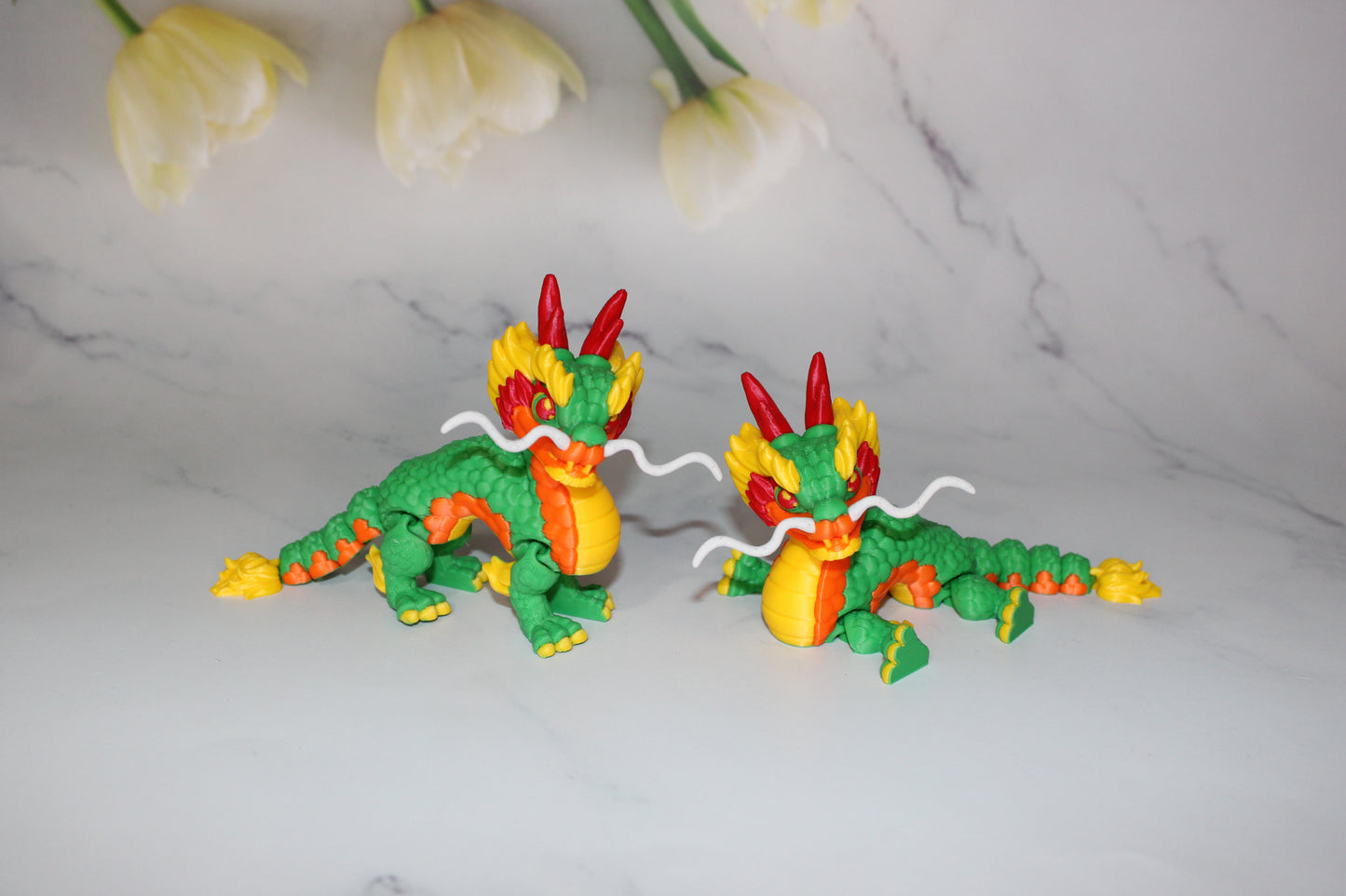 Chinese Dragon 3D Printed Articulated Flexi Fidget Figurine