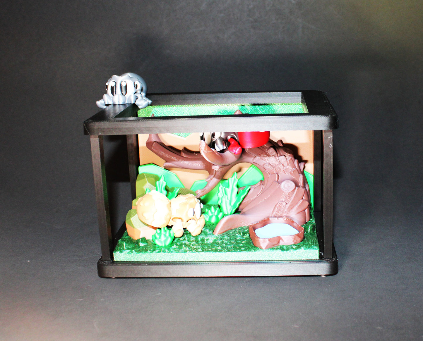 3D Printed Flexi Jumping Spider Set: 3 Spiders Included with Enclosure