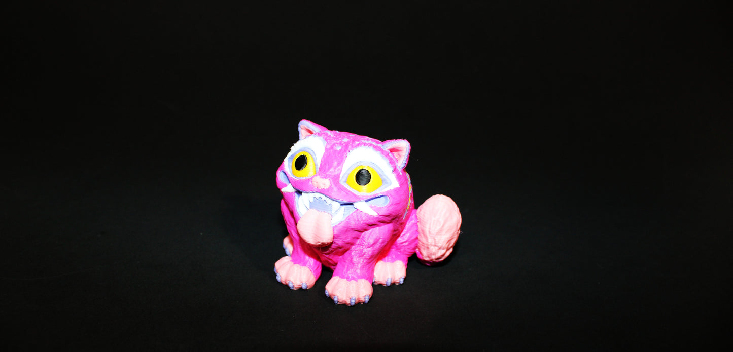 3D Printed Articulated Fidget Toy: Oni Tiger 3.5" Long-Flexi or Sculpt Options