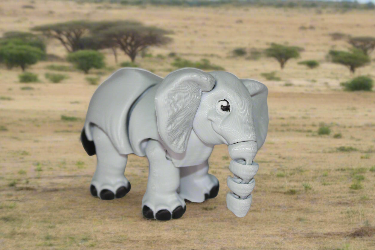 Elephant 3D Printed Articulated Flexi Fidget Figurine