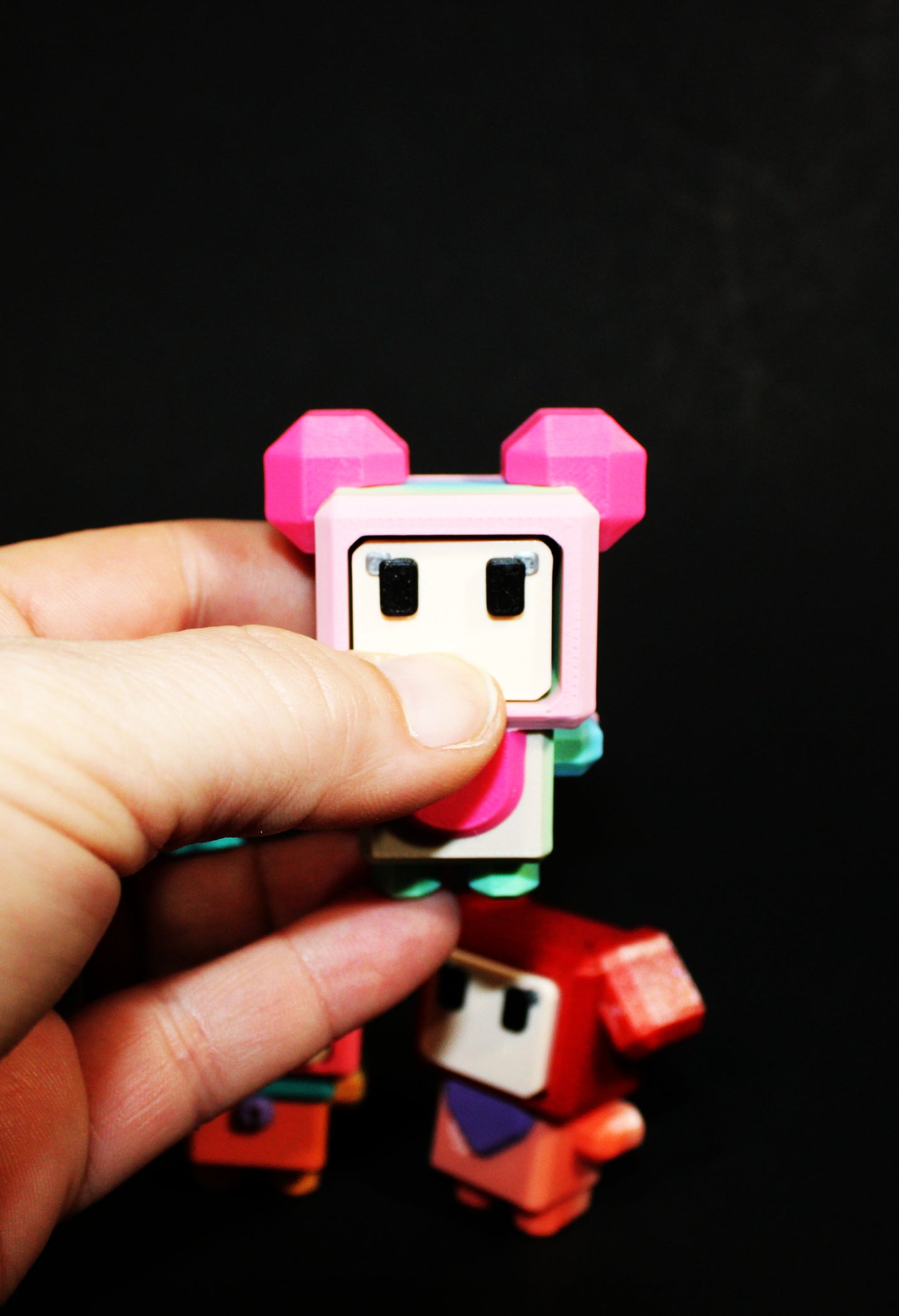 3D Printed Bit Click Puppy, Kitty or Pom Pom with Magnetic Autum Shelf-Clicker Toy