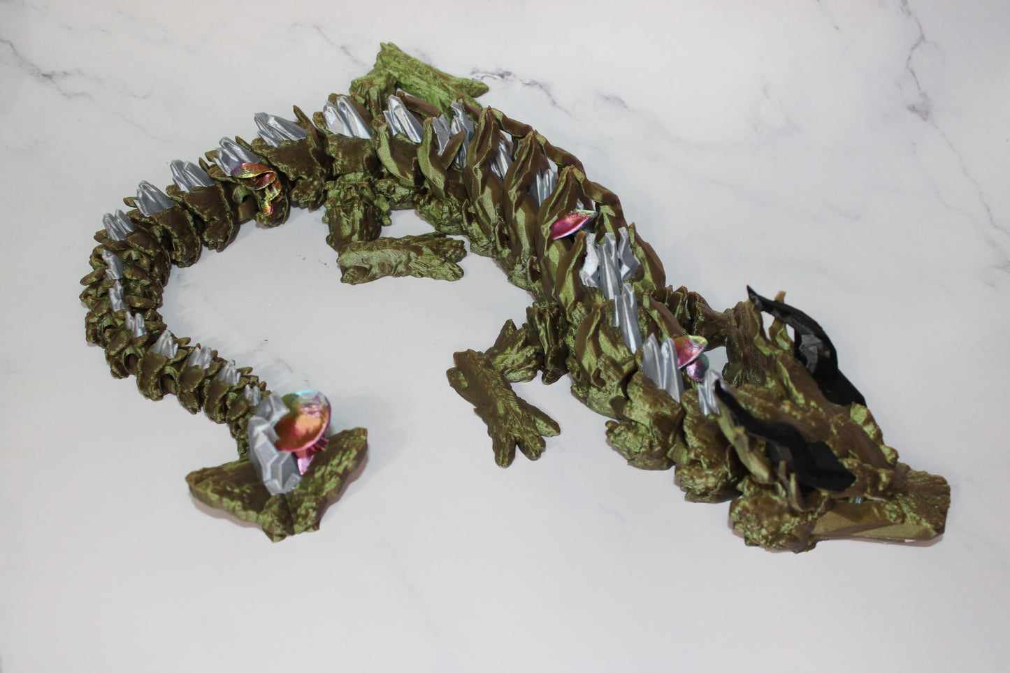 Woodland Dragon 3d Printed Articulated Flexi Fidget