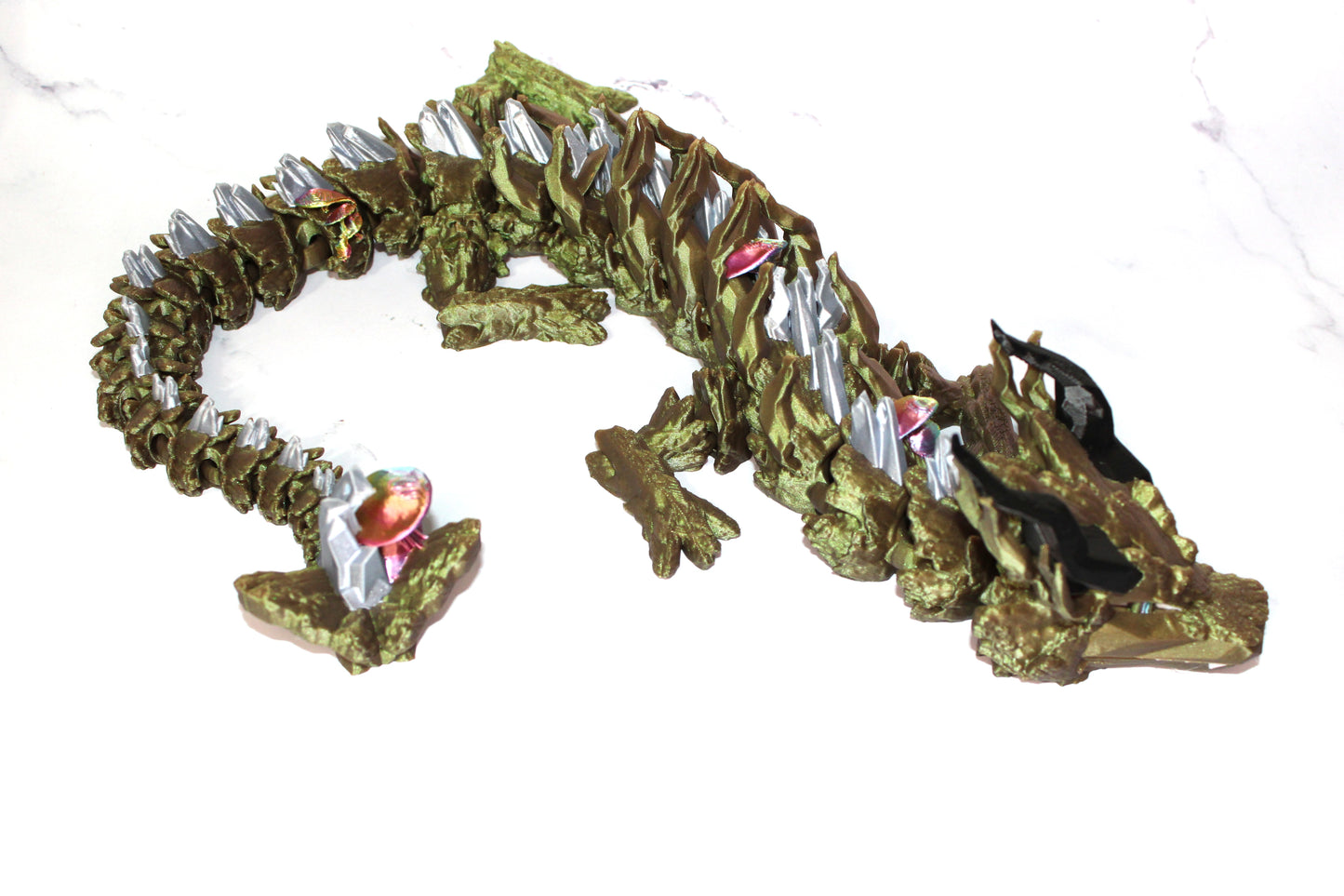 Woodland Dragon 3d Printed Articulated Flexi Fidget