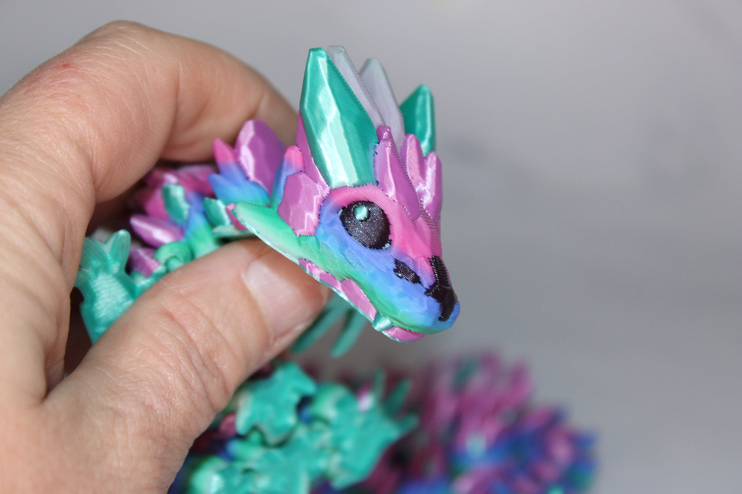 Baby Crystal Gemstone or Crystal Gemstone Wyvern Dragon Articulated Figurine - Wonderland 3D Printing
