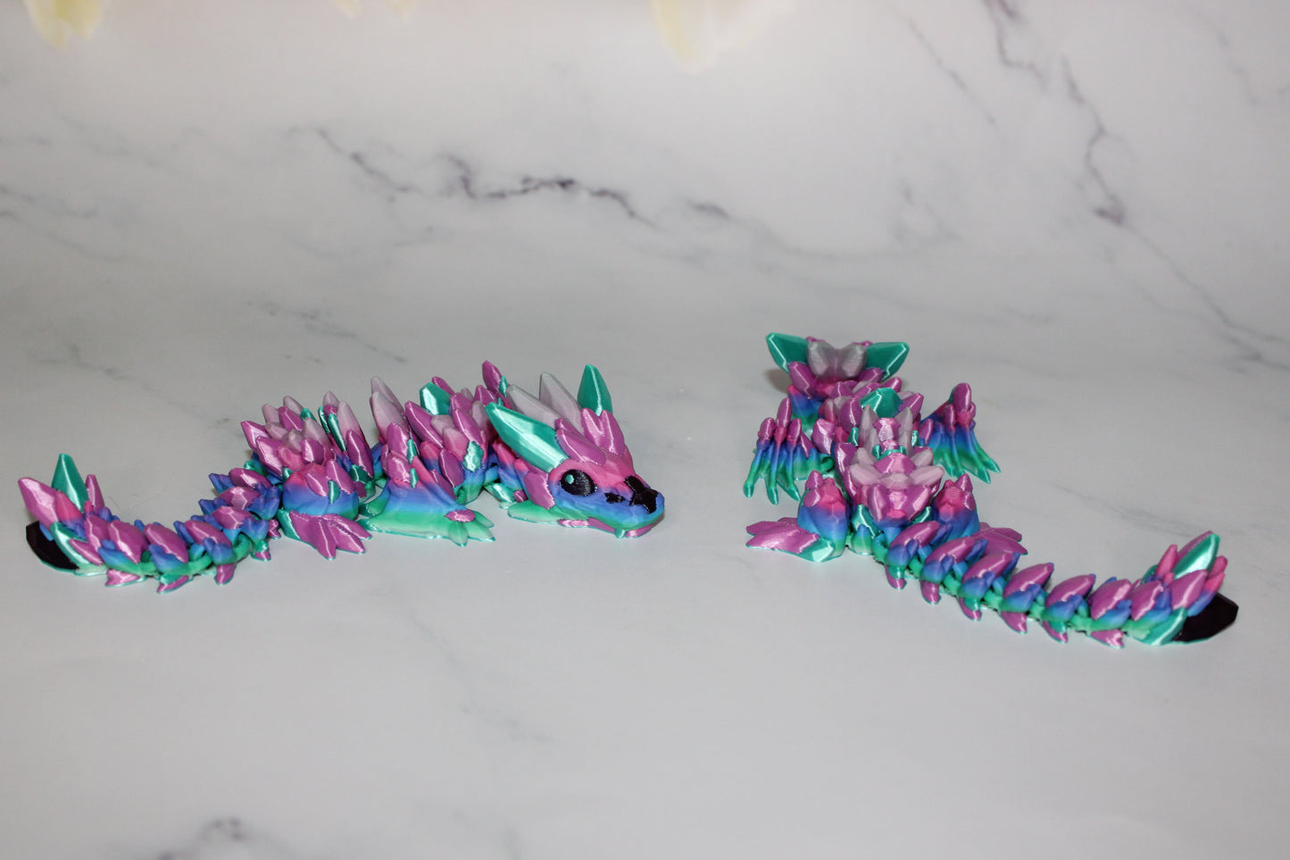 Baby Crystal Gemstone or Crystal Gemstone Wyvern Dragon Articulated Figurine - Wonderland 3D Printing