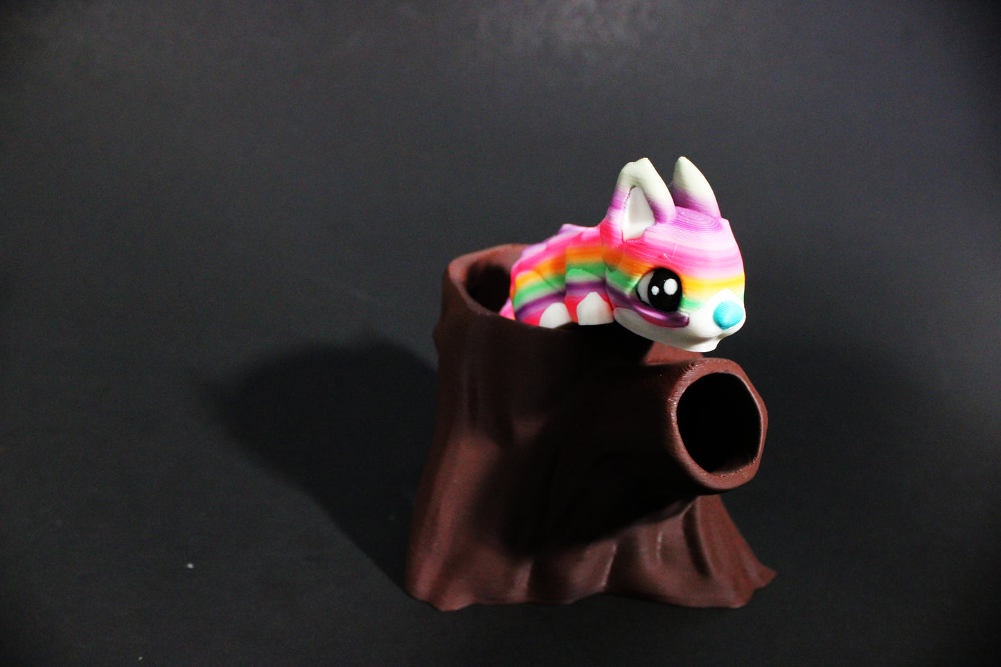 3D Printed Squirrel 5" Long with Stump Options
