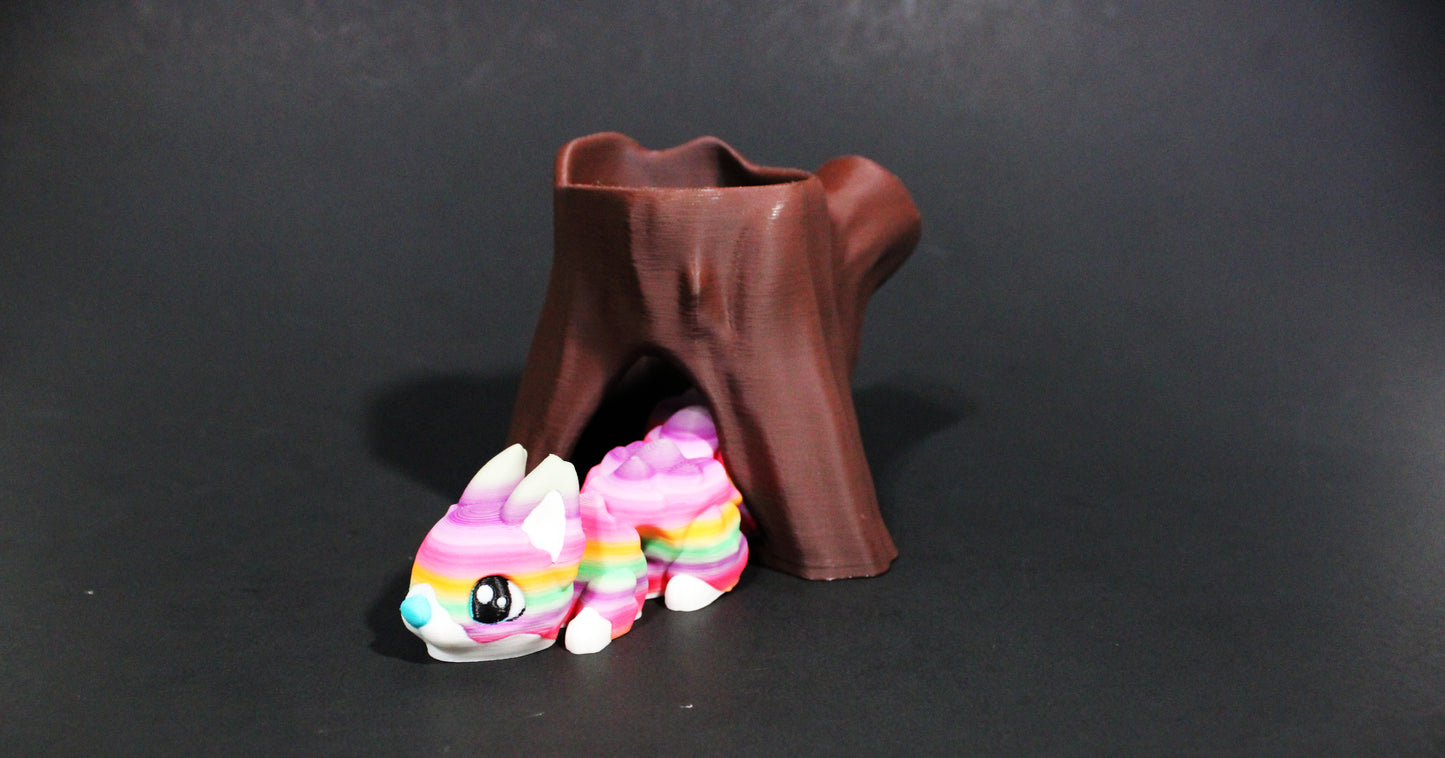 3D Printed Squirrel 5" Long with Stump Options
