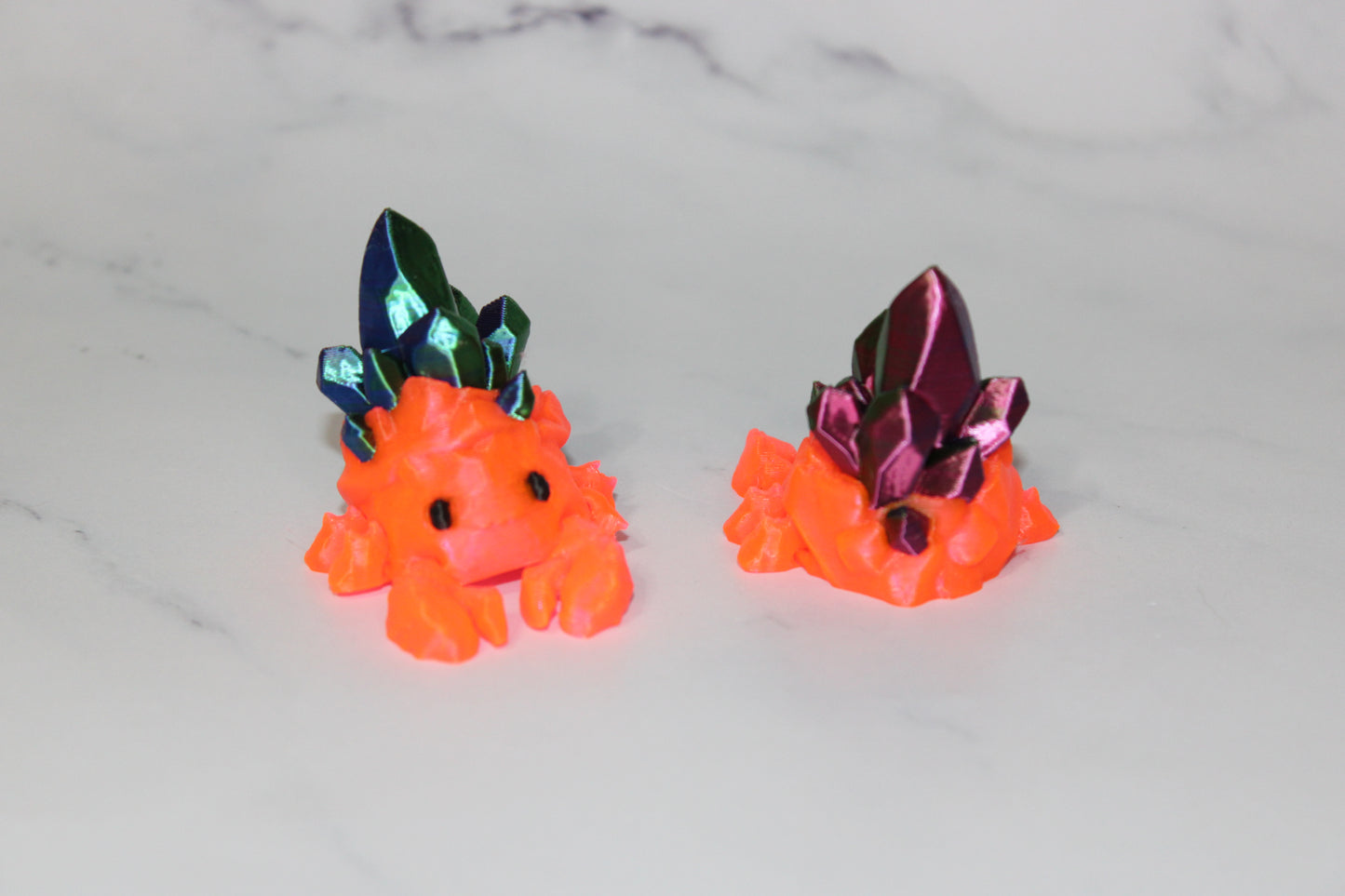 Crystal Crab or Lobster with Pail Articulated 3d Printed Figurine - Wonderland 3D Printing